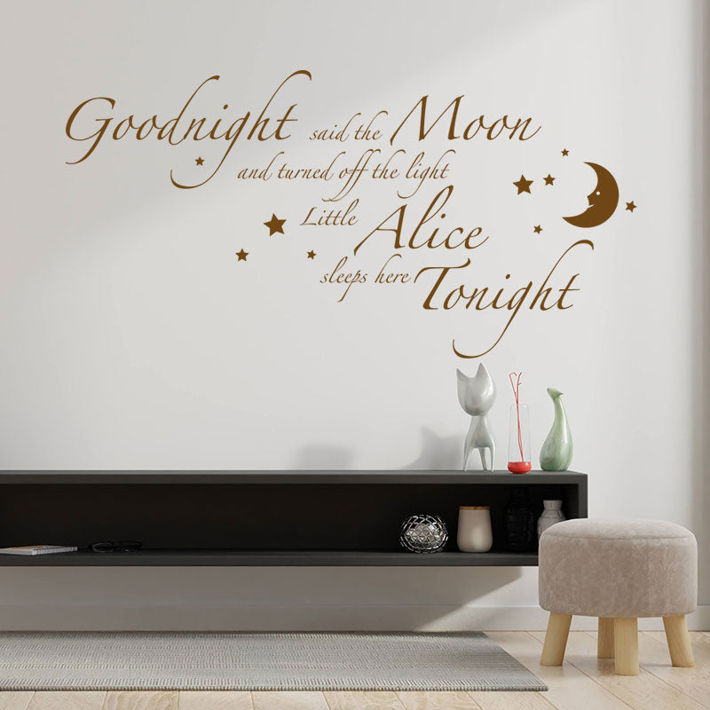 goodnight said the moon wall sticker
