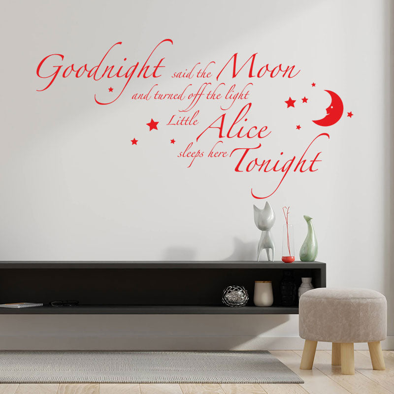 goodnight said the moon wall sticker