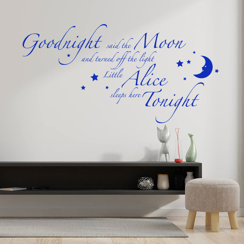 goodnight said the moon wall sticker