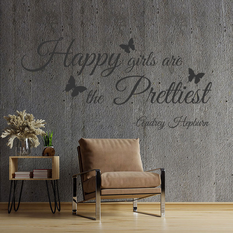 happy girls are the prettiest wall sticker