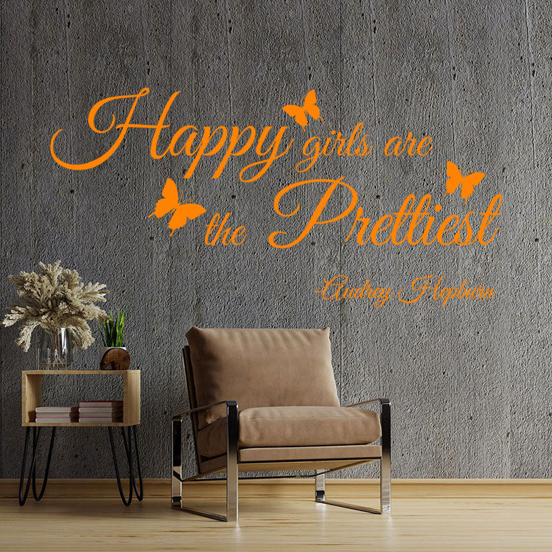 happy girls are the prettiest wall sticker