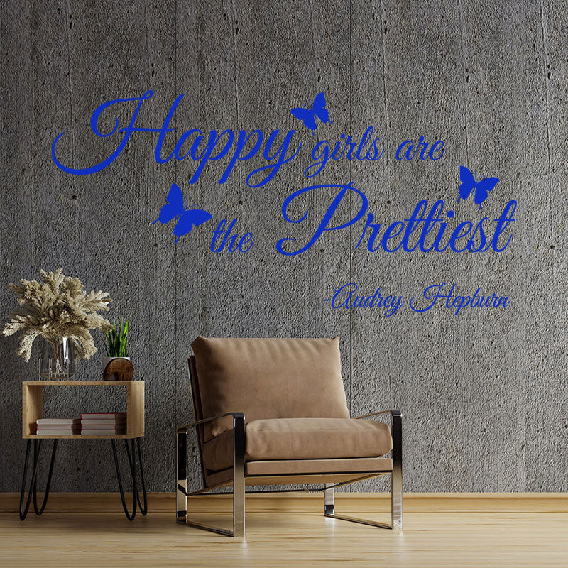 happy girls are the prettiest wall sticker