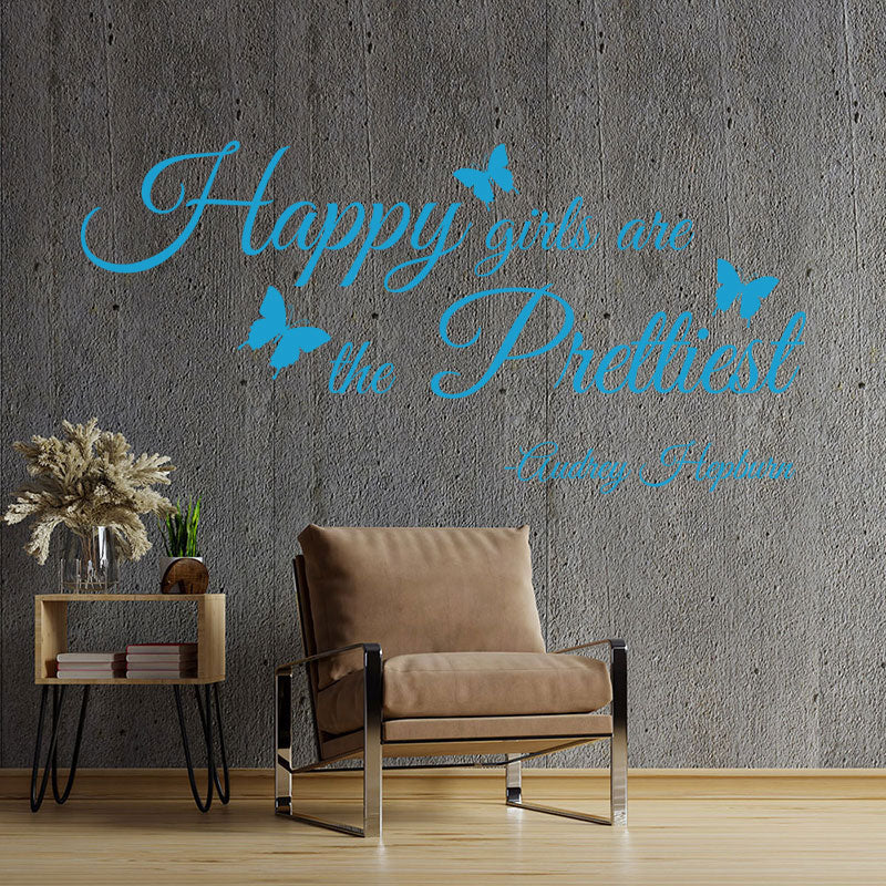 happy girls are the prettiest wall sticker