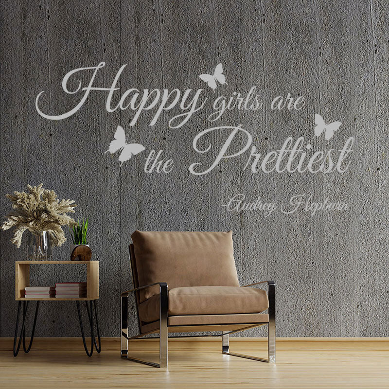 happy girls are the prettiest wall sticker