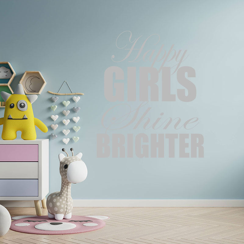 happy girls shine brighter wall sticker