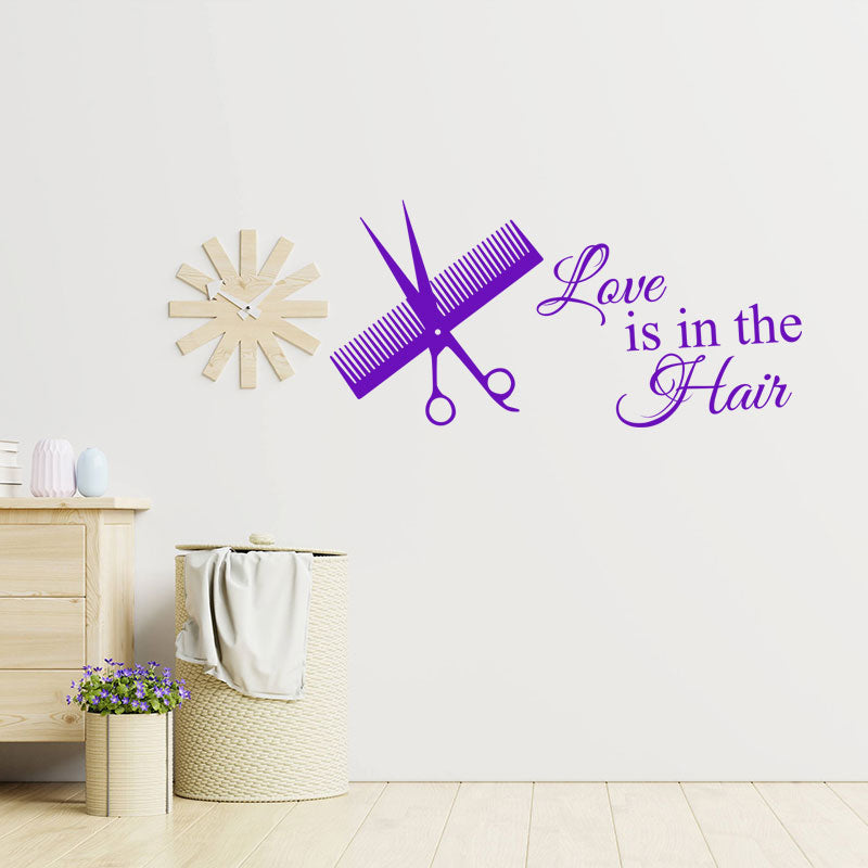love is in the hair wall sticker