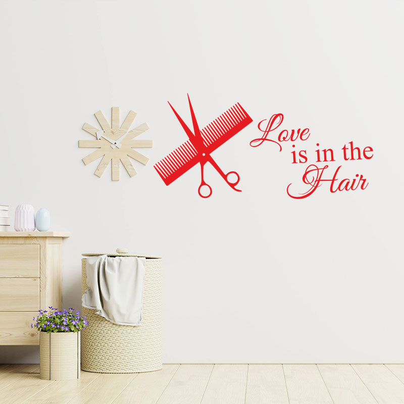 love is in the hair wall sticker