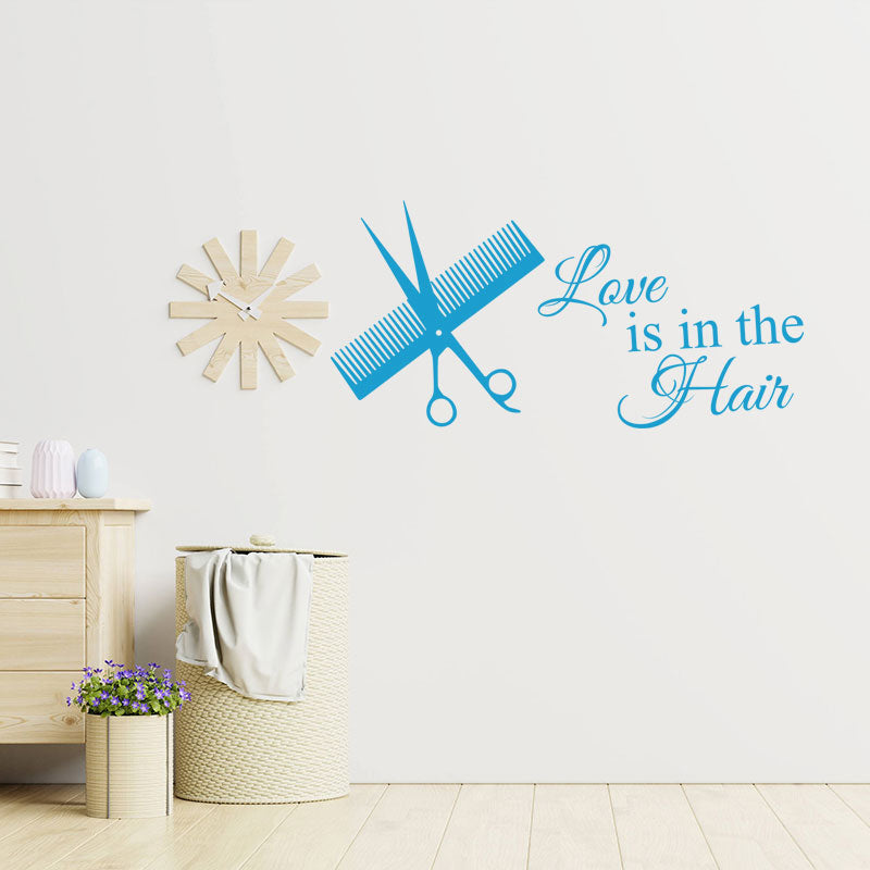 love is in the hair wall sticker