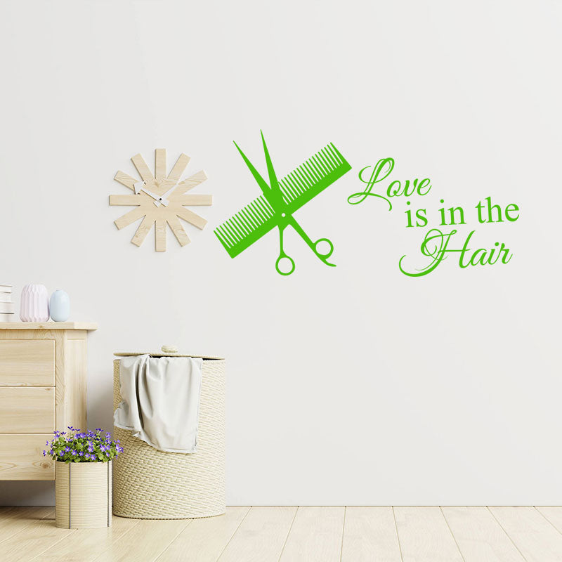 love is in the hair wall sticker