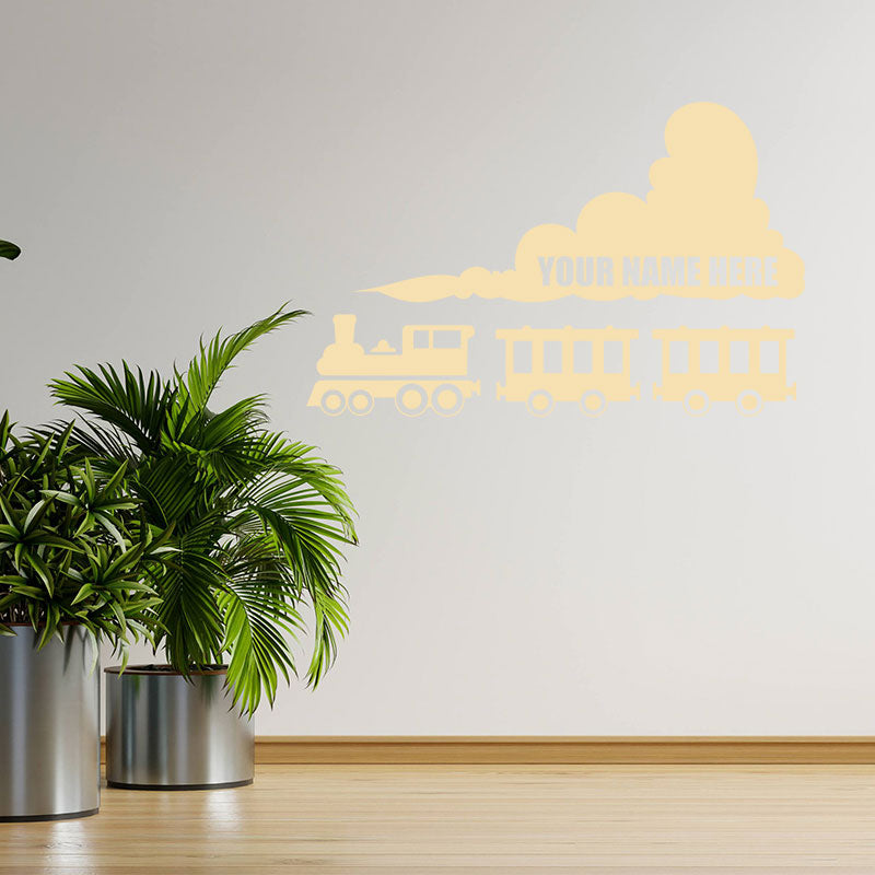 personalised train wall sticker