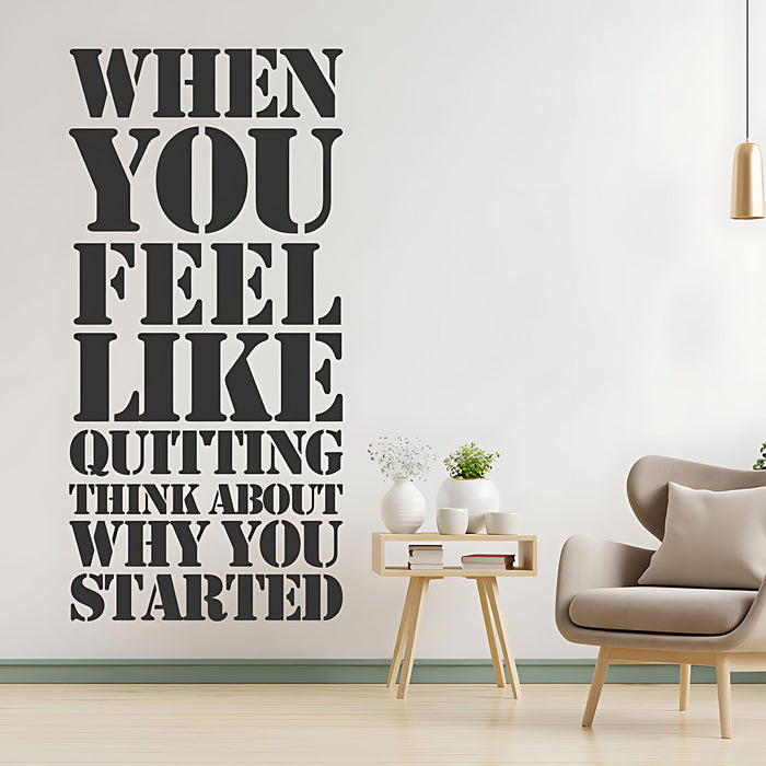 When You Feel Like Quitting Motivational Gym Wall Sticker