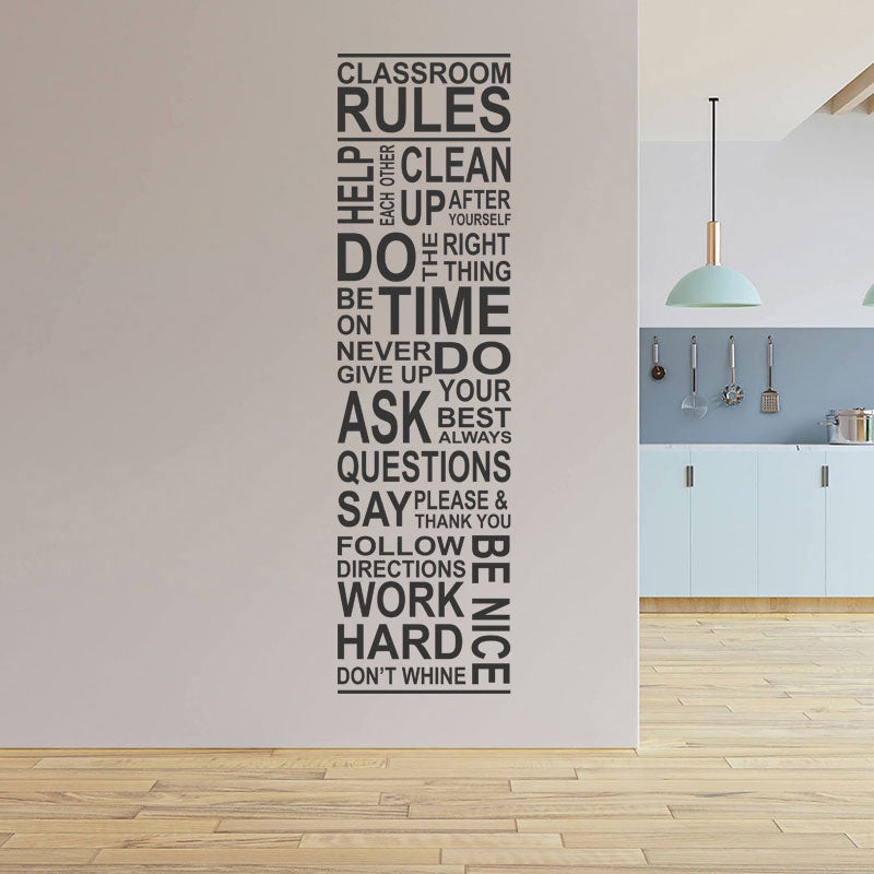 classroom rules wall sticker