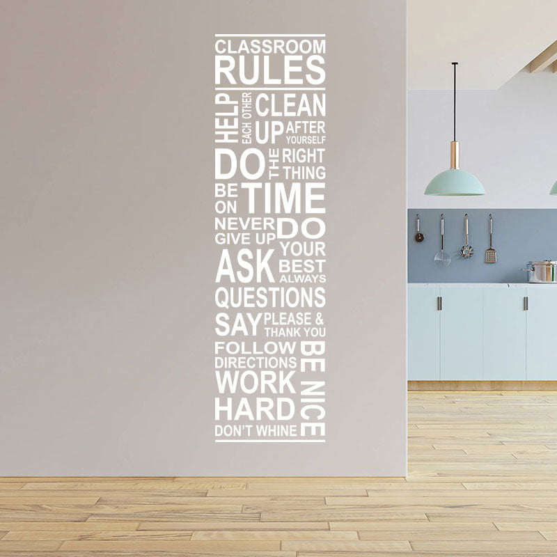 classroom rules wall sticker