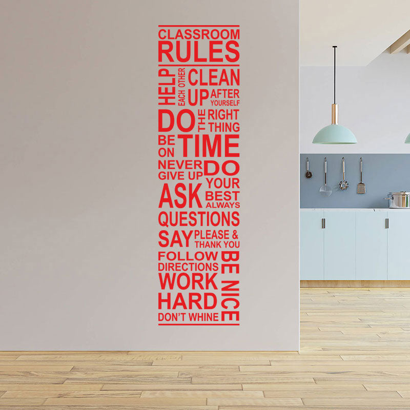 classroom rules wall sticker
