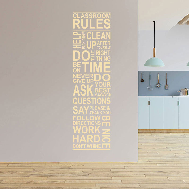 classroom rules wall sticker