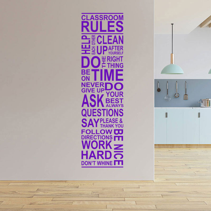 classroom rules wall sticker
