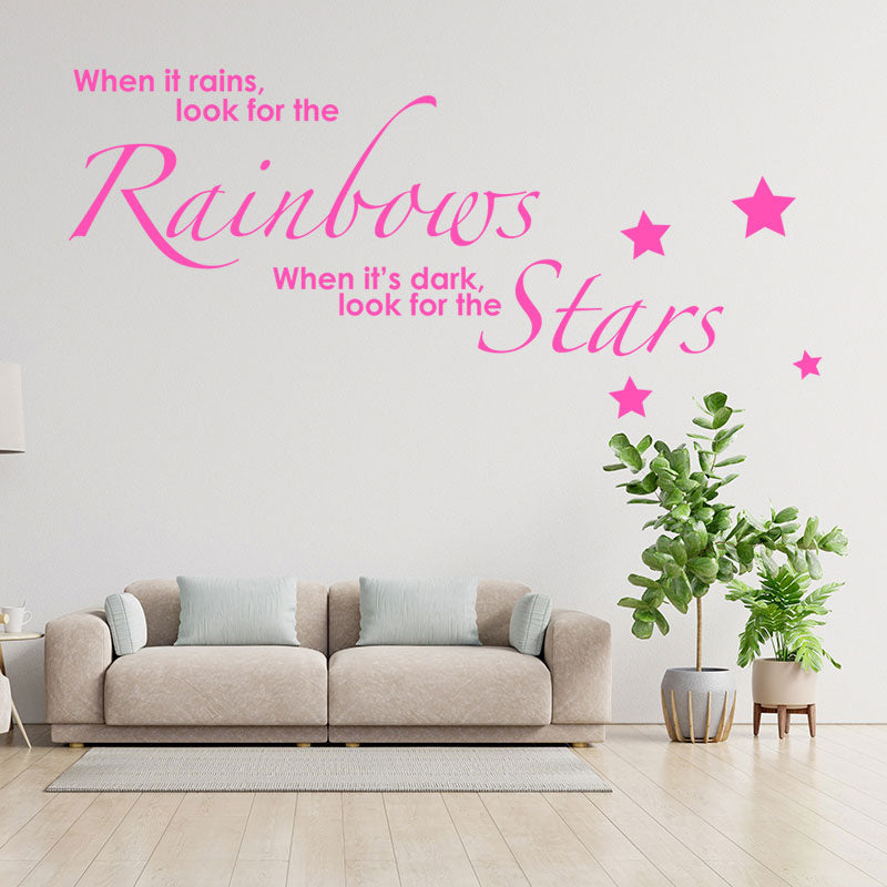 rainbows stars kids inspirational wall sticker