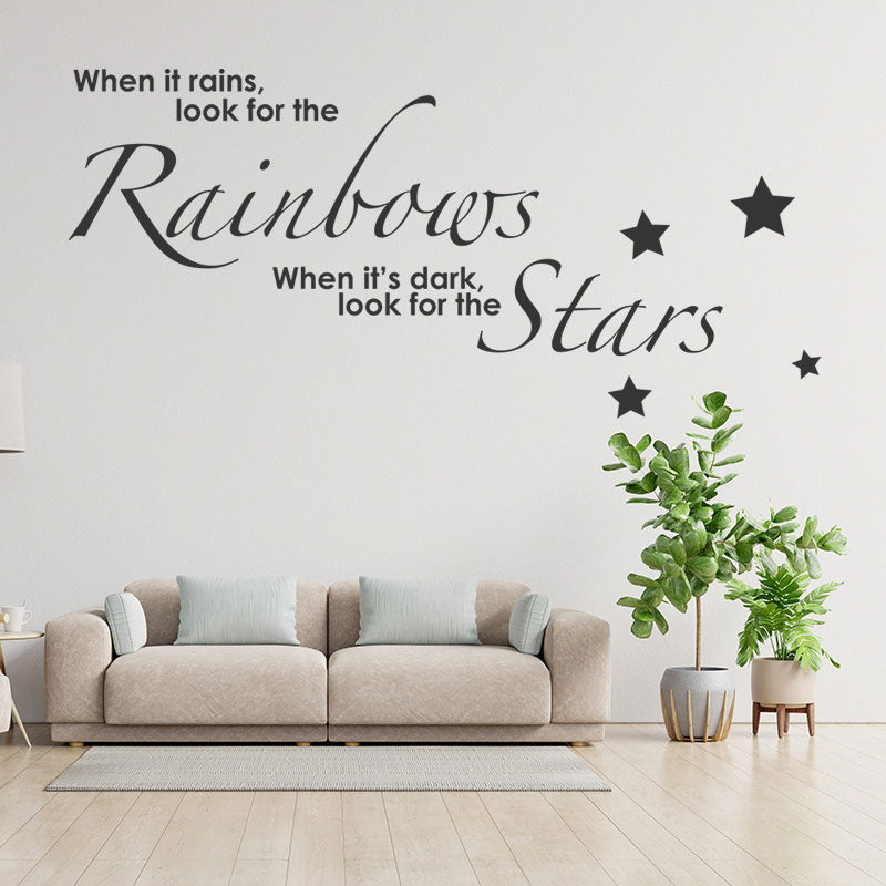 rainbows stars kids inspirational wall sticker