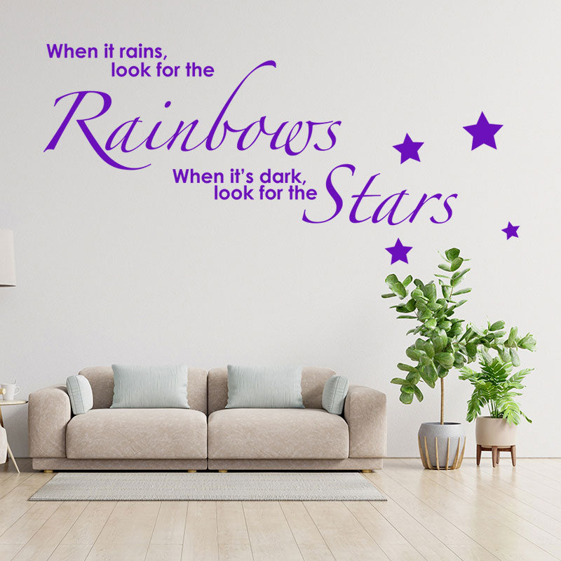 rainbows stars kids inspirational wall sticker