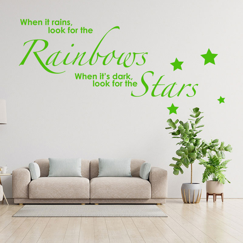 rainbows stars kids inspirational wall sticker