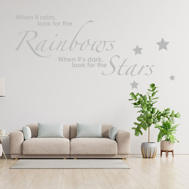rainbows stars kids inspirational wall sticker