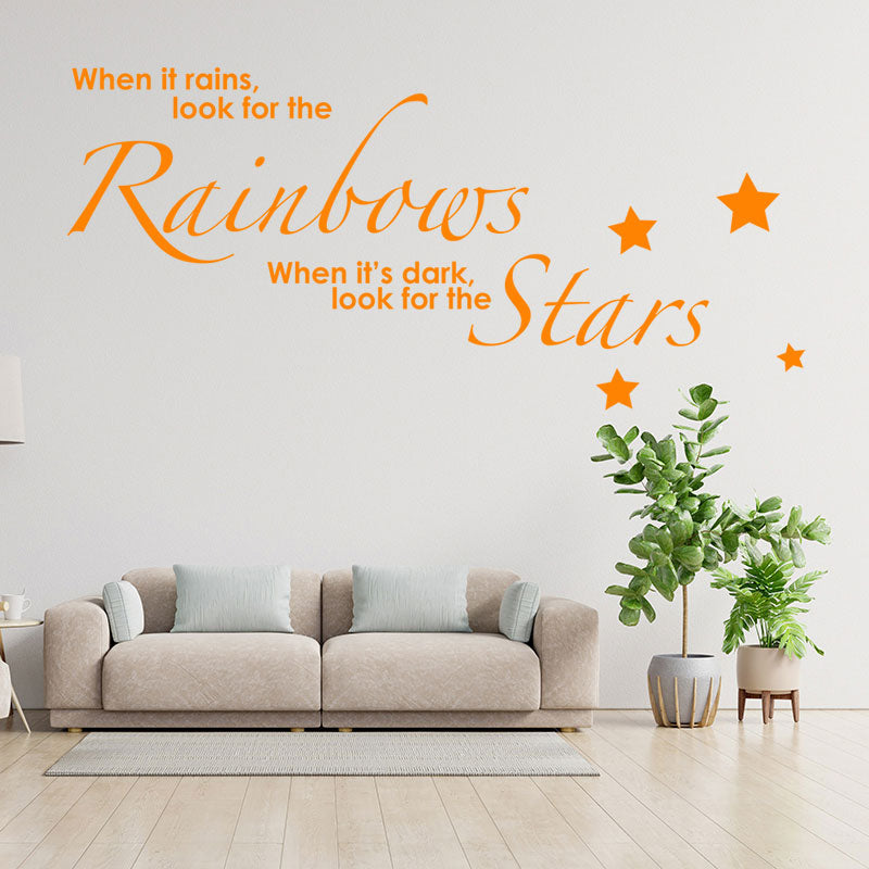 rainbows stars kids inspirational wall sticker
