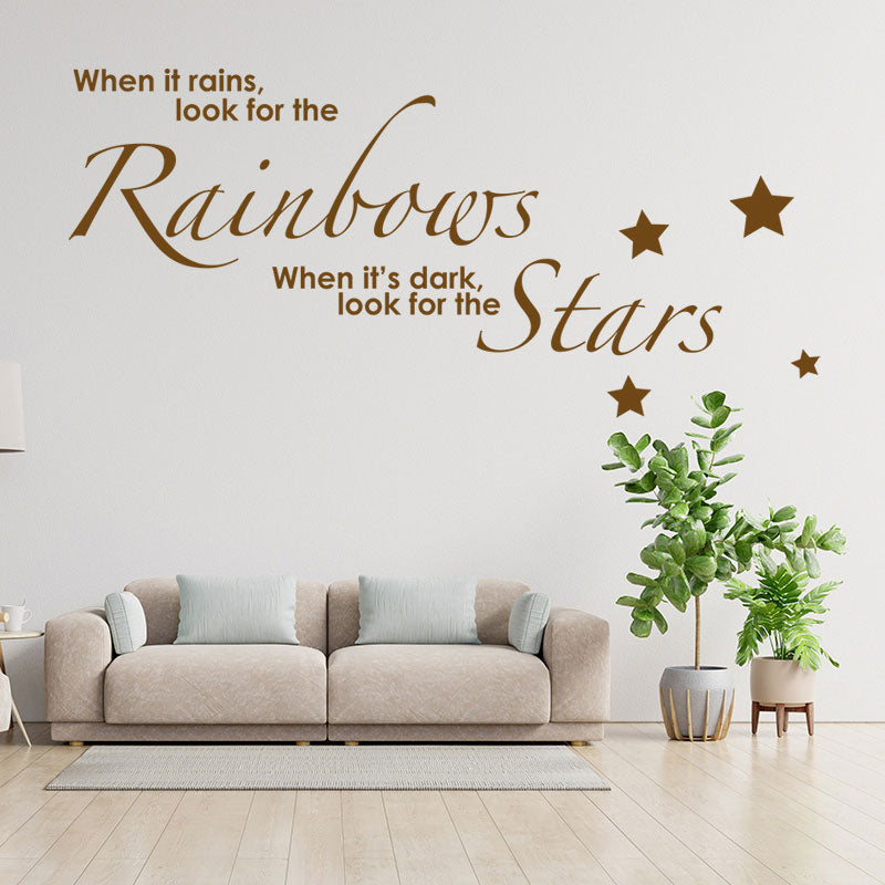 rainbows stars kids inspirational wall sticker