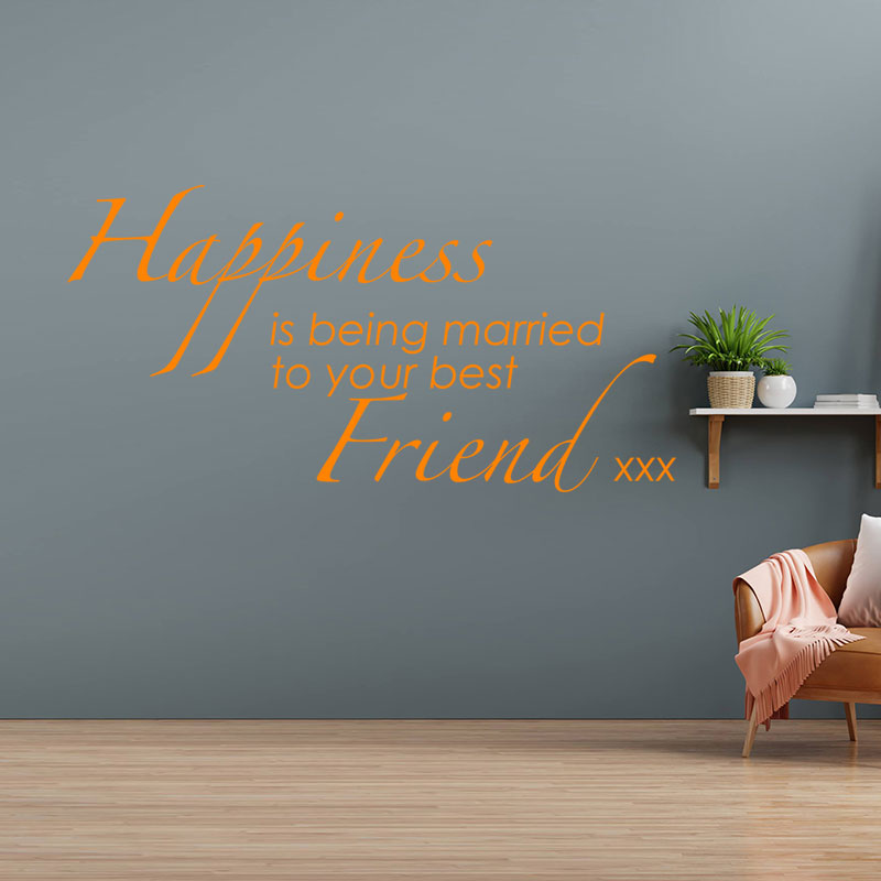 happiness is being married to wall sticker