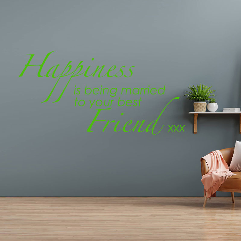 happiness is being married to wall sticker