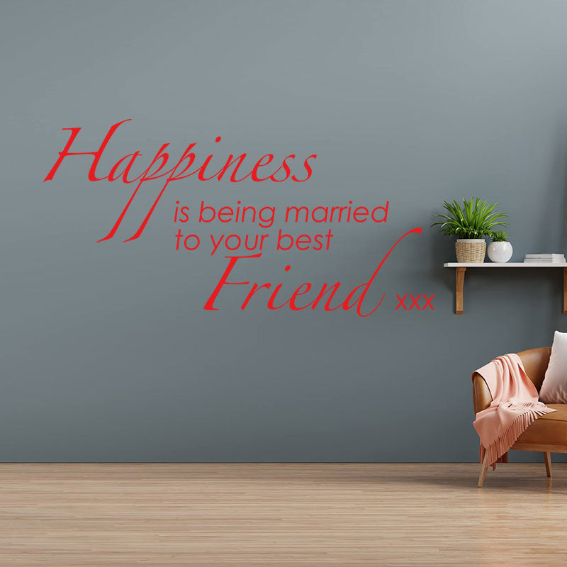 happiness is being married to wall sticker