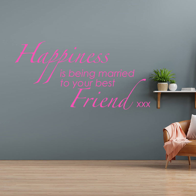 happiness is being married to wall sticker