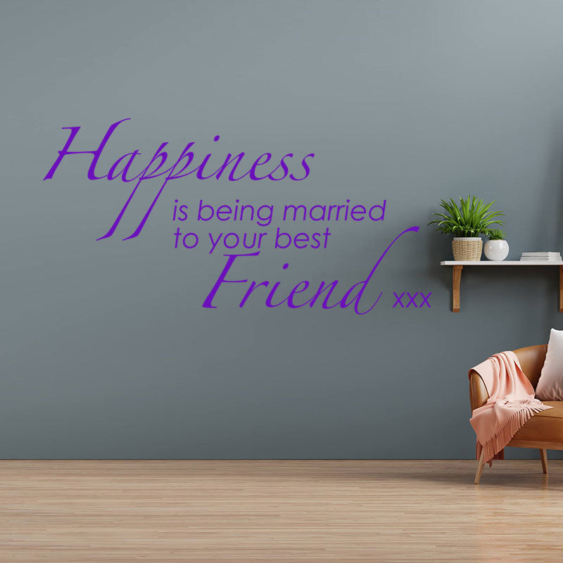 happiness is being married to wall sticker