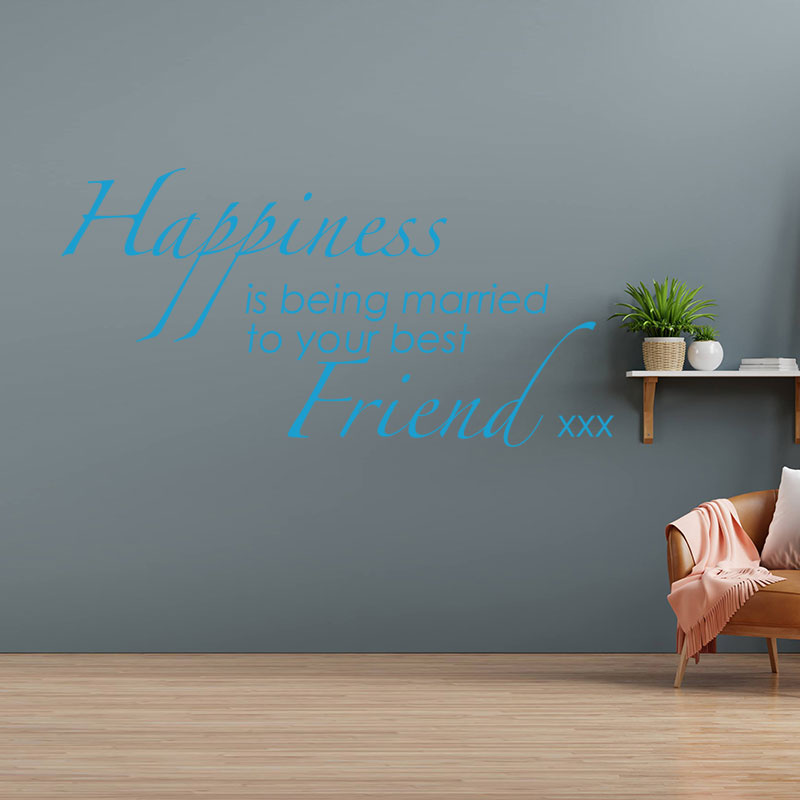 happiness is being married to wall sticker