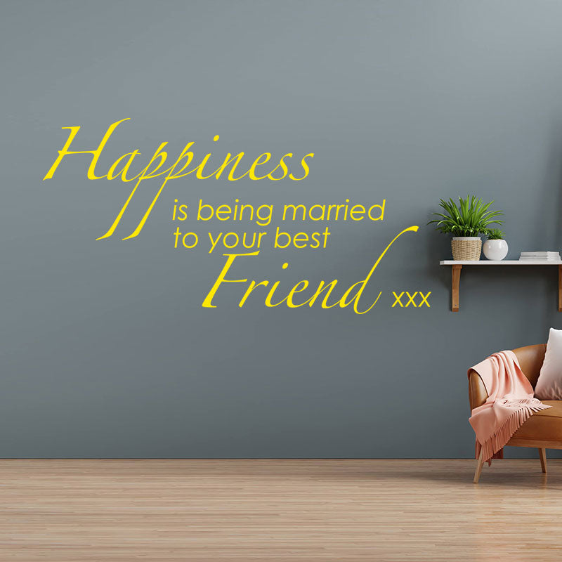happiness is being married to wall sticker