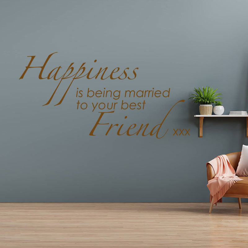 happiness is being married to wall sticker