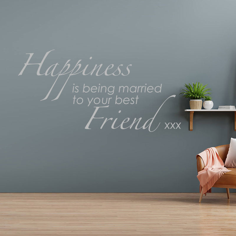 happiness is being married to wall sticker