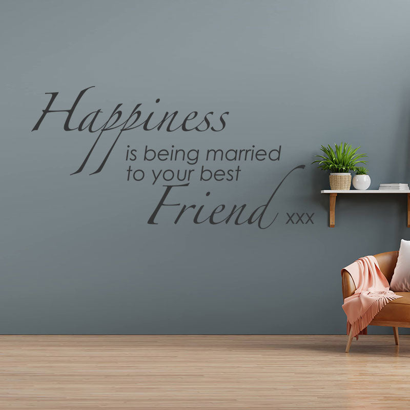 happiness is being married to wall sticker