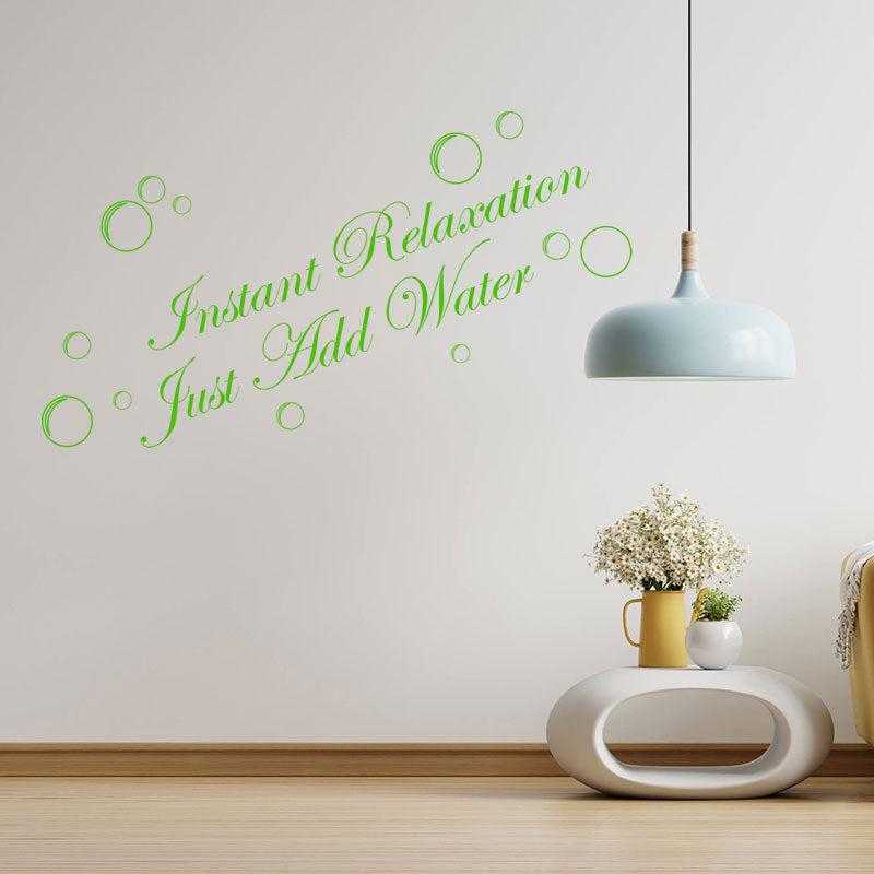 instant relaxation just add water bathroom wall sticker