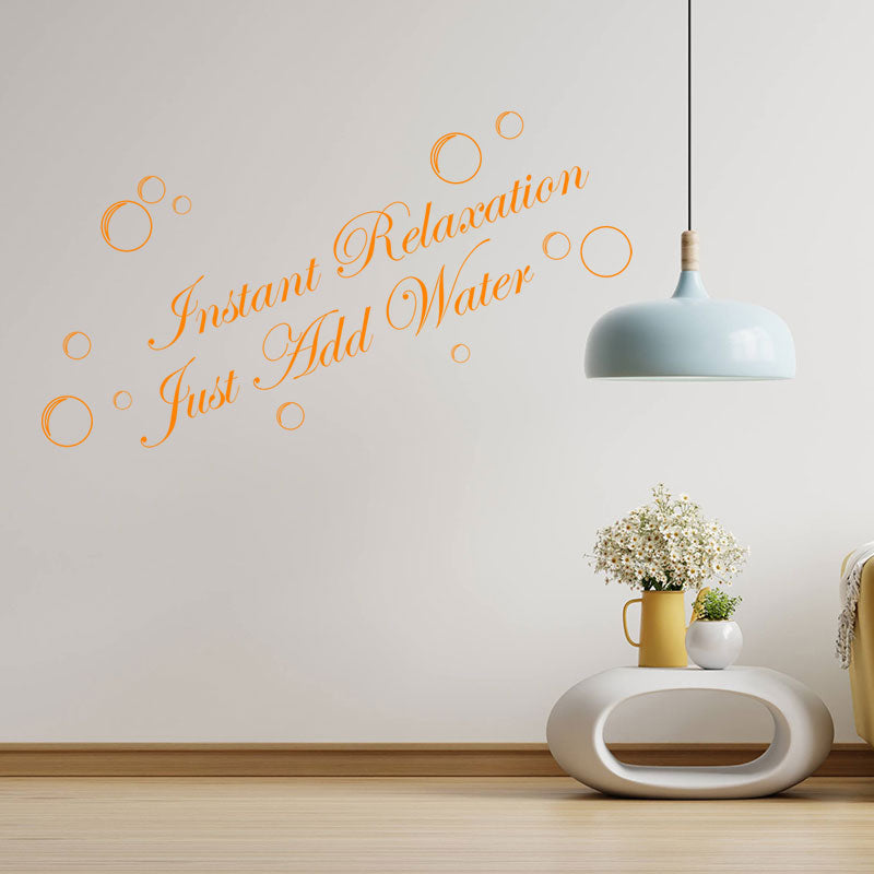 instant relaxation just add water bathroom wall sticker