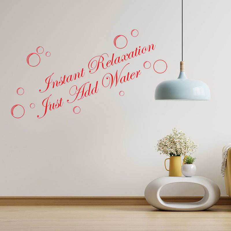 instant relaxation just add water bathroom wall sticker