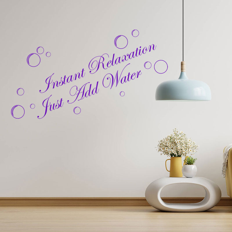 instant relaxation just add water bathroom wall sticker