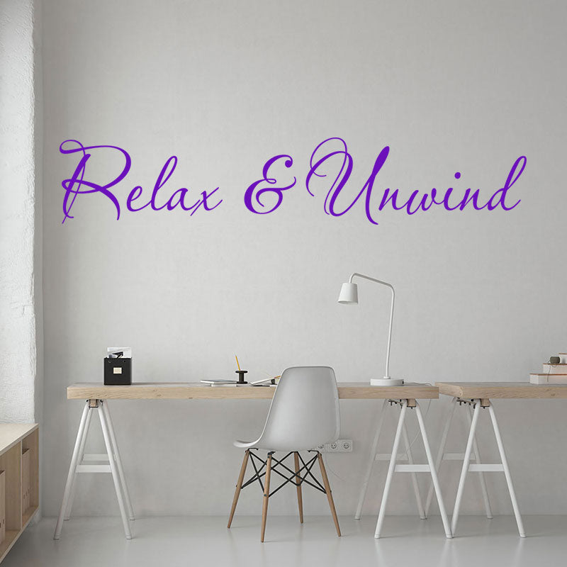 relax and unwind bathroom wall sticker