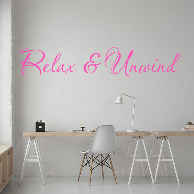 relax and unwind bathroom wall sticker