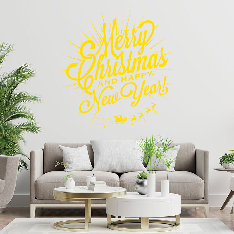christmas new year shop xmas sign sticker