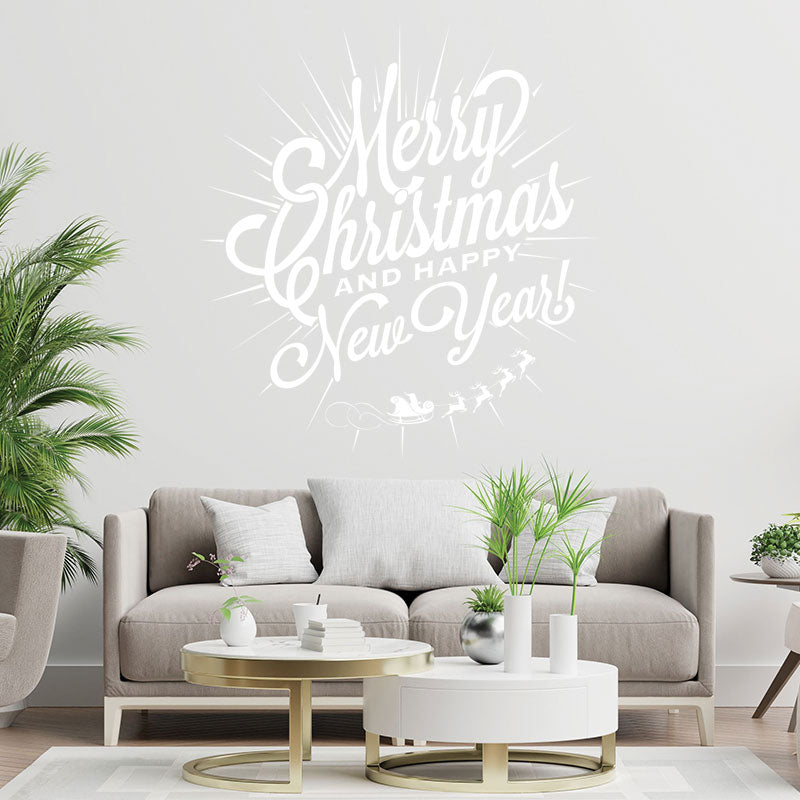 christmas new year shop xmas sign sticker