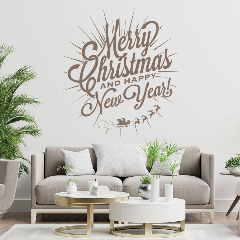 christmas new year shop xmas sign sticker
