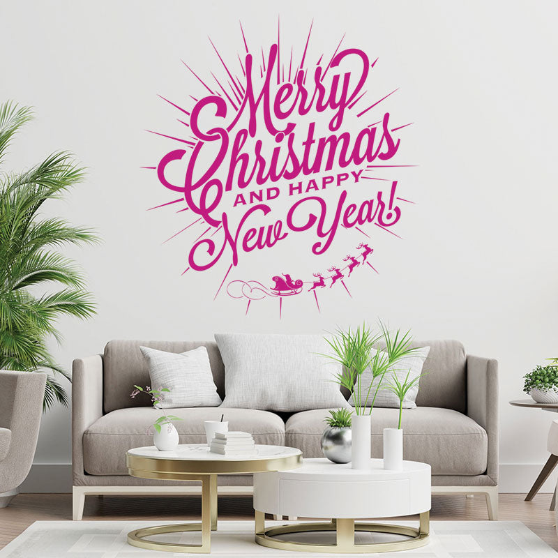 christmas new year shop xmas sign sticker