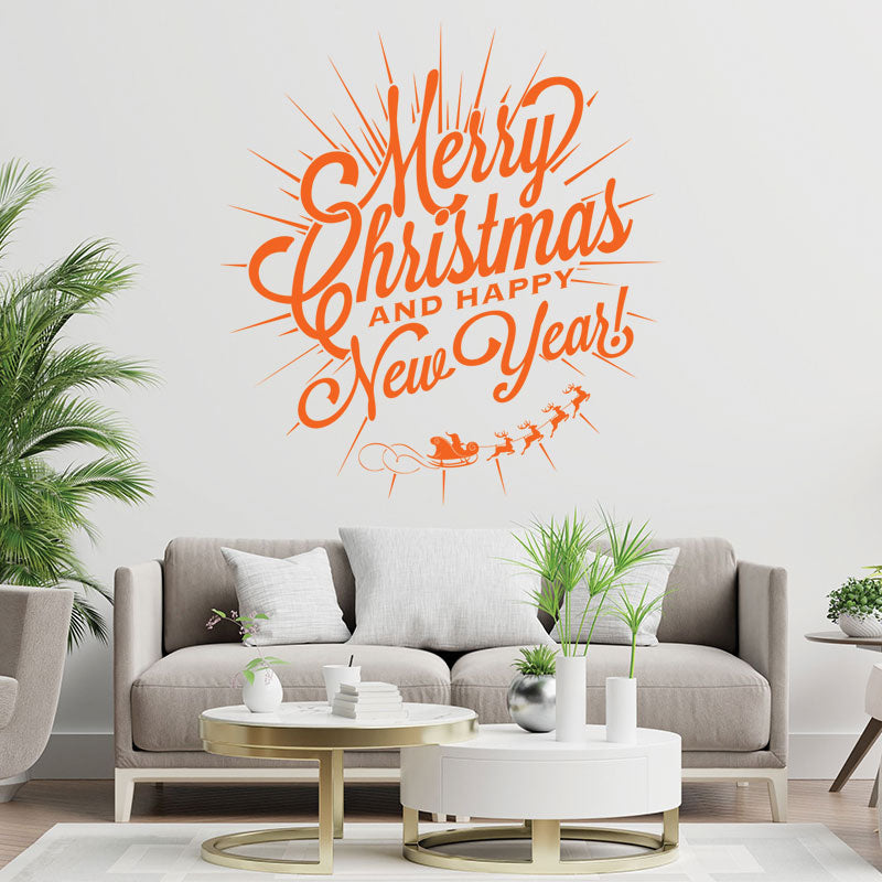 christmas new year shop xmas sign sticker