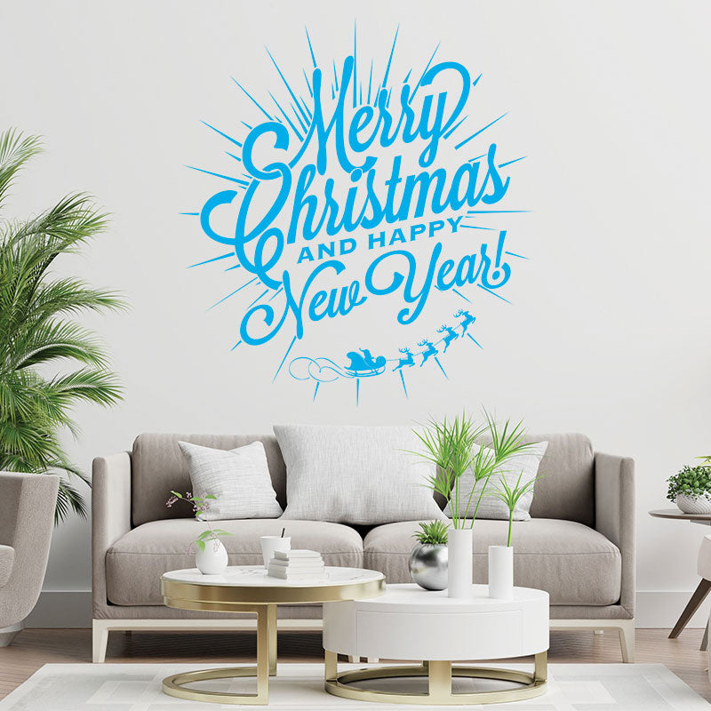 christmas new year shop xmas sign sticker