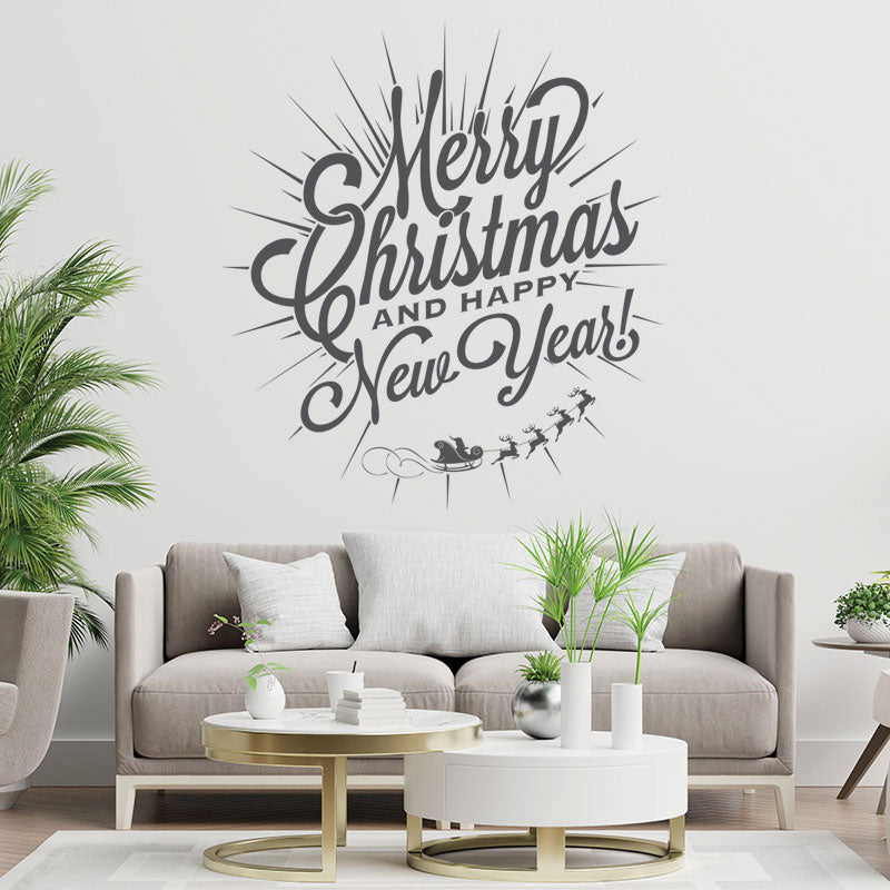 christmas new year shop xmas sign sticker